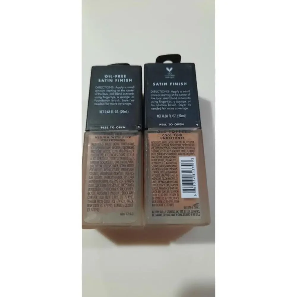 2 Pack ELF Flawless Satin‎ Foundation 350 Toffee 4 Pack True Match Eye Concealer
